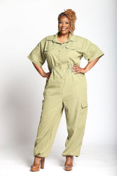 UTILITY CARGO JUMPSUIT - CURVY