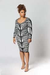 BLACK & WHITE BODYCON DRESS