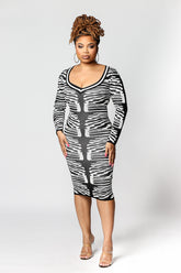 BLACK & WHITE BODYCON DRESS