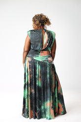 WATERCOLOR MAXI DRESS - CURVY