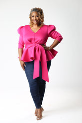 Fuschia PEP TOP - CURVY