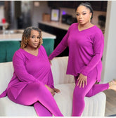 BUTTER SOFT SET LONG SLEEVE - PLUM