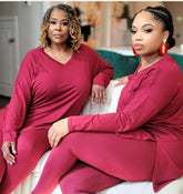 BUTTER SOFT SET LONG SLEEVE - CABERNET