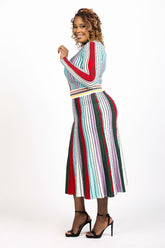 STRIPE SWEATER DRESS - CURVY