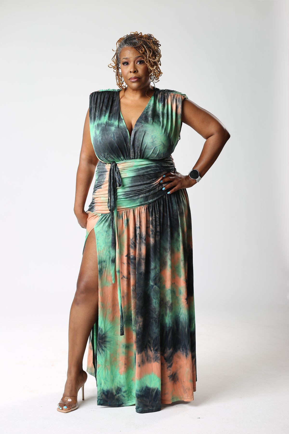 WATERCOLOR MAXI DRESS - CURVY