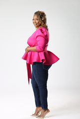 Fuschia PEP TOP - CURVY